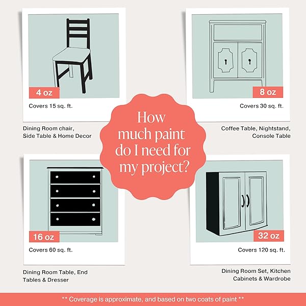 Country Chic All-in-One Chalk Paint Crinoline Off White Eco-Friendly Matte Finish for Furniture Cabinets Home Decor Quart 32 oz - Image 4