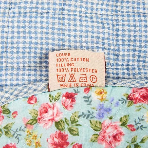 Cozyholy 100% Cotton Twin Patchwork Quilt - Reversible Blue Floral Bedspread & Vintage Shabby Chic Throw Blanket - Image 7