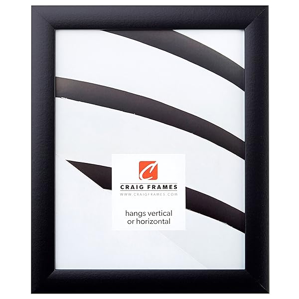 Craig Frames 9 by 16 Inch Black Picture Frame with Smooth Wrap Finish and 1 Inch Wide Design