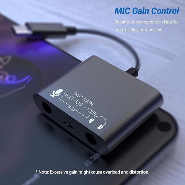 Cubilux USB C Mic Splitter: Enhance Audio with +12dB Gain for Android, iPad, Mac & Windows - Image 4