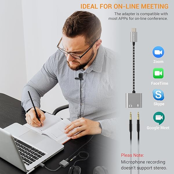 Best Cubilux USB C to TRS Microphone Headphone Splitter for Google Pixel & Samsung Devices - Image 5