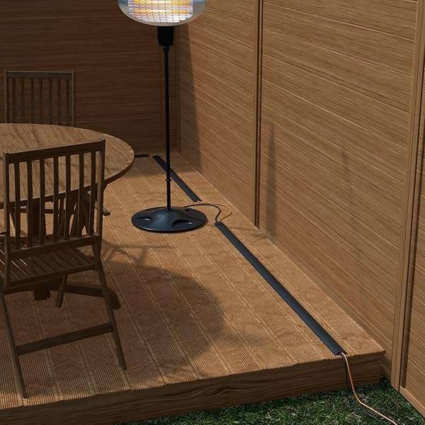 Heavy Duty D-Line 6ft Floor Cord Cover - Cable Protector to Hide & Protect Extension Cords, Prevent Trips - Black - Image 7