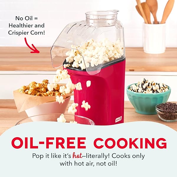 Buy DASH Hot Air Popcorn Popper - 16 Cups, Includes Measuring Cup & Butter Melter - Perfect for Movie Nights! - Image 3