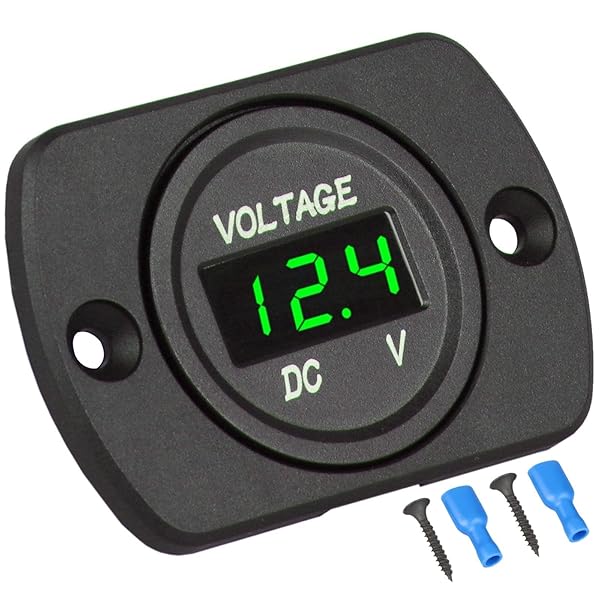 Linkstyle 12V DC Volt Meter Waterproof LED Digital Voltage Gauge Panel Mount for Car Boat Marine Motorcycle Truck RV ATV UTV