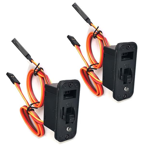 DEVMO 2 Pack JR Style Heavy Duty On/Off Switch with LED & Charge Port for RC Products