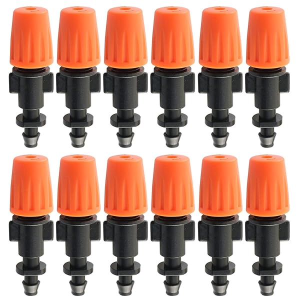 DGZZI 12PCS Adjustable Drip Irrigation Misting Nozzles for Efficient Garden Sprinkling