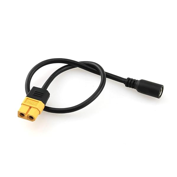 DGZZI XT60 Adapter Cable Female Bullet Connector to DC 5.5x2.1mm Power Cable for Fatshark Skyzone FPV Monitor