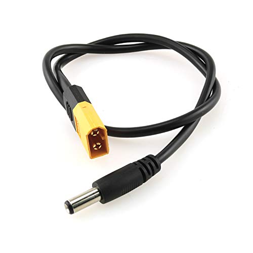 DGZZI XT60 Adapter Cable Male Bullet Connector to DC 5.5x2.1mm Power Cable for Fatshark Skyzone FPV Monitor
