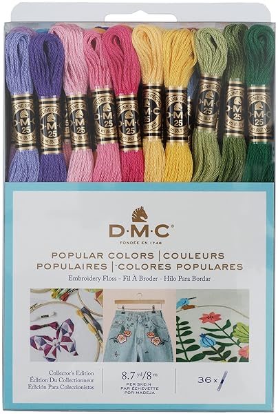Shop DMC 117F25-PC36 Embroidery Floss Pack - 36 Colors, 8.7 Yards Each, Perfect for Crafting!