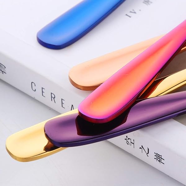 DOBUYOO 8 Pieces 18/10 Multicolor Dessert Teaspoons Small Coffee Espresso Spoons 5.5 Inch - Image 6