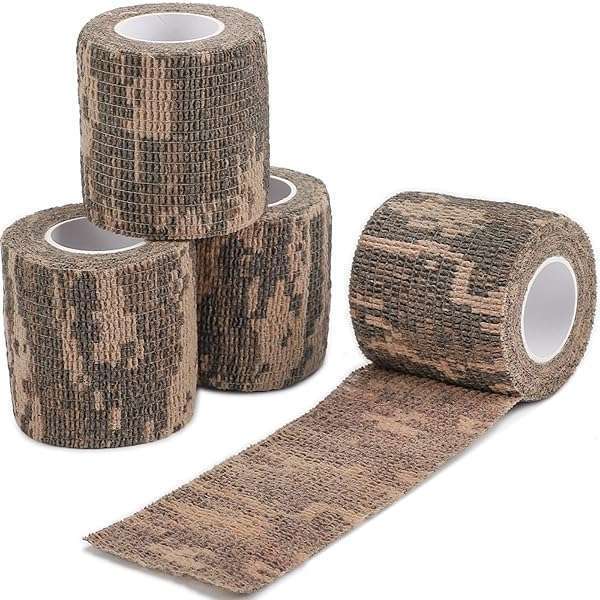 DROK 4 Roll Camo Tape - Heavy Duty 1.97in x 14.76ft Tactical Wrap for Outdoor Gear, Sports, and Accessories