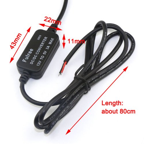 DROK 8-22V DC to 5V 3A Power Transformer Buck Voltage Converter with Dual USB Cable Connector Adapter - Image 2