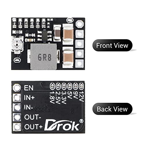 DROK DC 12V to 5V Buck Converter 10pcs Mini Voltage Regulator Board Step Down Power Supply Stabilizer Module 3A Adjustable Output - Image 3