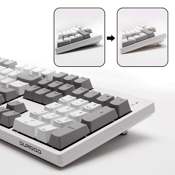 DURGOD Heavy Duty Mechanical Keyboard: Cherry MX Brown, N-Key Rollover, PBT Keycaps, Type C - Perfect for Gamers & Typists - Image 5