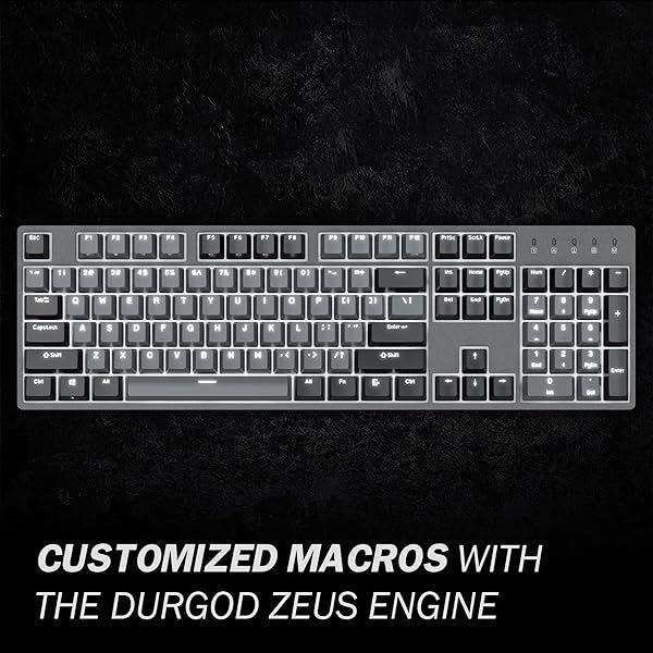 DURGOD K310 Corona Mechanical Keyboard: White Backlit, 104 Keys, USB C, Cherry MX Red, Programmable for Windows & Mac - Image 8