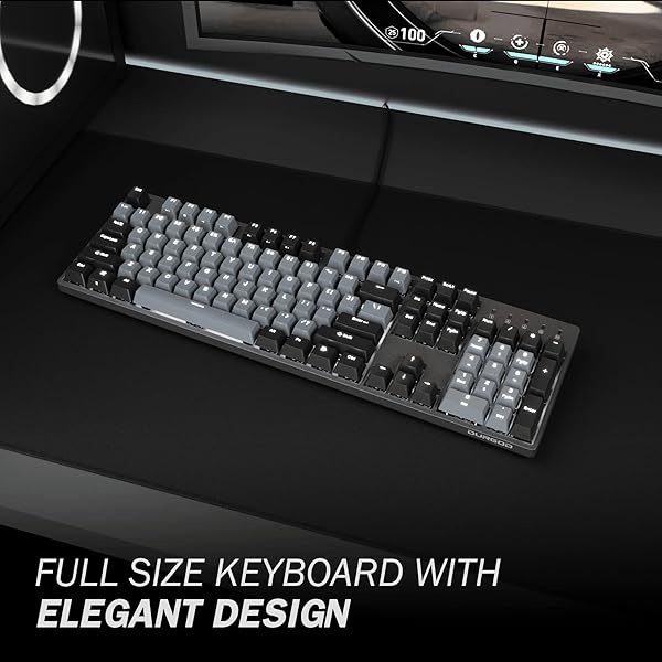 DURGOD K310 Corona White Backlit Mechanical Keyboard - 104 Keys, USB C, PBT Keycaps, Programmable, NKRO for Windows & Mac - Image 4