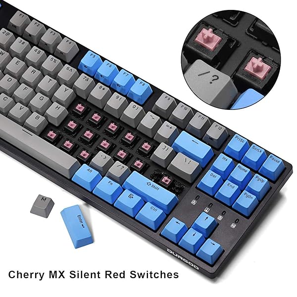 DURGOD Taurus K320 TKL Mechanical Gaming Keyboard - 87 Keys, PBT, NKRO, USB-C, Cherry Silent Red - Perfect for Gamers! - Image 3
