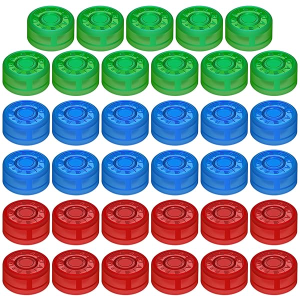 DaierTek Glow in the Dark Footswitch Pedal Buttons 25mm Cap Stomp Switch Covers Red Green Blue 35pcs for Guitar Effect Pedals