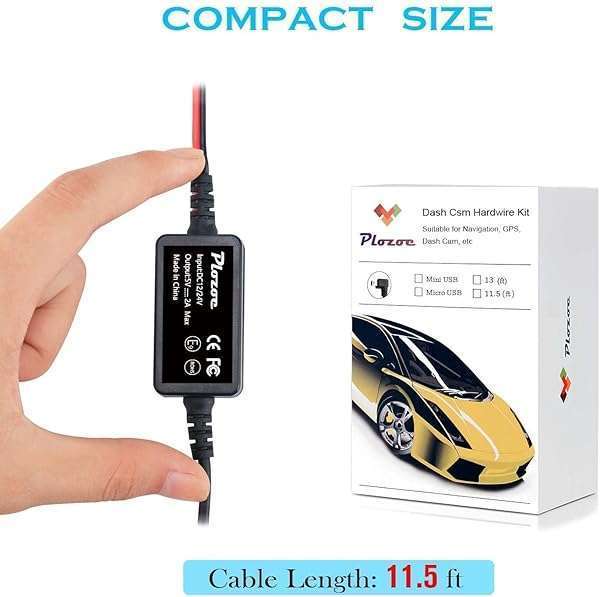 Dash Cam Hardwire Kit - Type-C USB C Charger with Fuse Tap & Installation Tool | 11.5ft Power Cord for 12V-24V Cars - Image 8