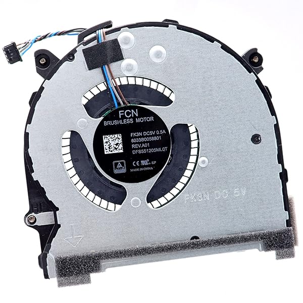 Deal4GO DC 5V/0.5A CPU Cooling Fan Replacement for HP Probook 640 G4 & 645 G4 - L09535-001 DFS551205ML0T FK3N