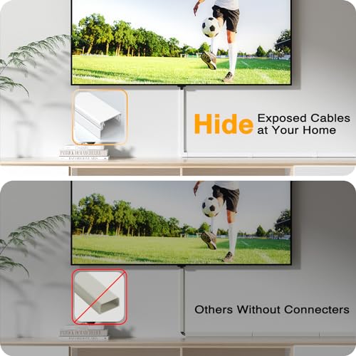 Delamu Cord Hider 157in - Wall Cable Management & Organizer for TV Wires | White Wire Covers - Image 7
