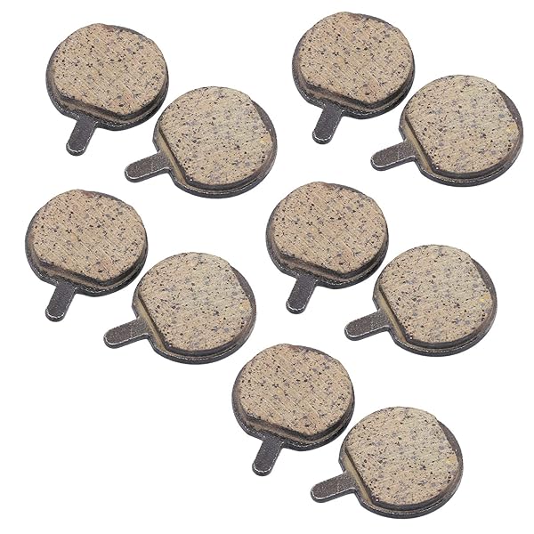 Demeras 5 Pairs Bicycle Disc Brake Pads Semi Metal Replacement for Electric Scooters and Bicycles