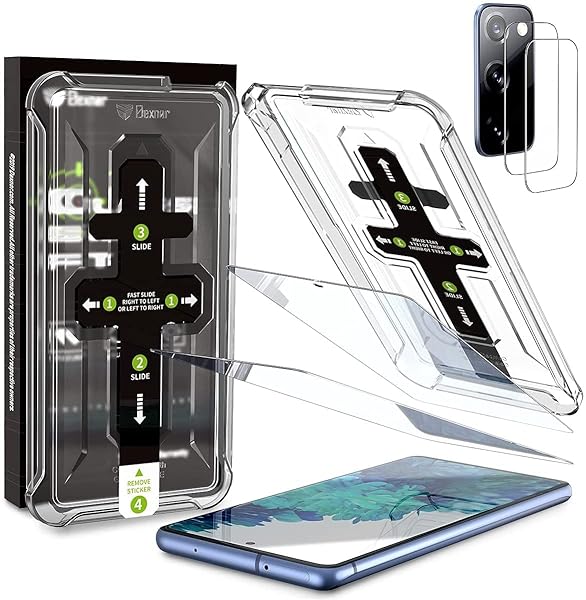 Dexnor Dexnor 2+2 Pack Samsung Galaxy S20 FE Screen Protector & Camera Lens Protectors - 9H Tempered Glass, Easy Bubble-Free Installation