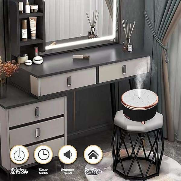 500ml Essential Oil Diffuser for Large Rooms - Aromatherapy Humidifier with Remote, 7 Colors & Auto Off - Perfect for Home & Office - Image 4