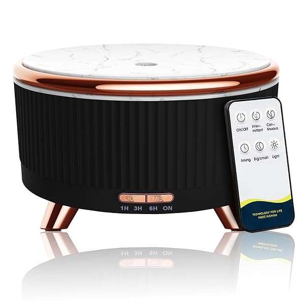 500ml Essential Oil Diffuser for Large Rooms - Aromatherapy Humidifier with Remote, 7 Colors & Auto Off - Perfect for Home & Office - Image 3