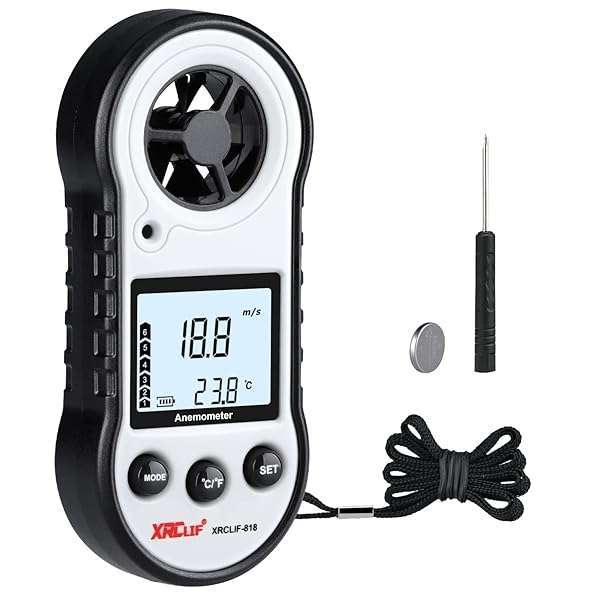 XRCLIF Digital Wind Speed Meter Anemometer - Handheld Gauge for Wind Chill, Temperature & Speed | Ideal for Shooting, Windsurfing & Hunting