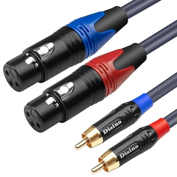 Disino Disino 5ft Dual XLR to Dual RCA Cable - Heavy Duty HiFi Stereo Microphone Interconnect Lead