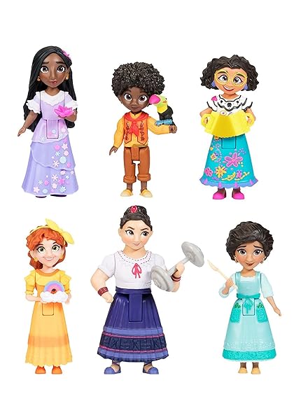Disney Encanto Doll Figures Madrigal Family 6-Pack Set with Accessories Perfect for Casa Madrigal Playtime