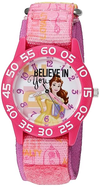 Disney Girls Belle Quartz Watch Pink Model W002930 Stylish Automatic Timepiece for Kids