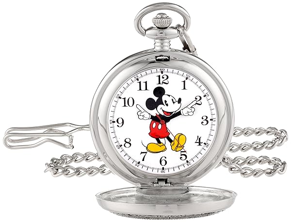 Disney Men's Mickey Mouse Pocket Watch Stylish Timepiece for Fans