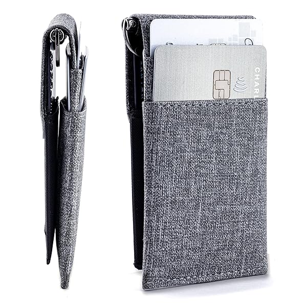 Dockem The Latcher Minimalist Wallet and Card Case Companion in Synthetic Canvas Leather for Stylish Organization