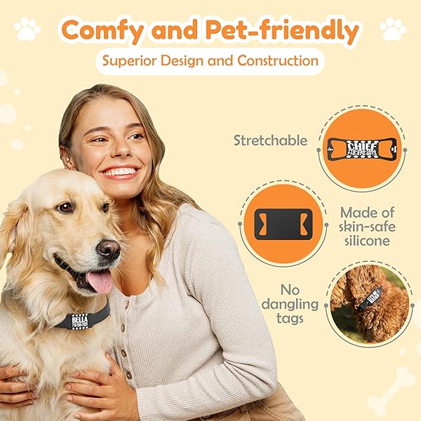 Personalized Silicone Dog ID Tags Custom Pet Name Tags for Dogs - Image 3