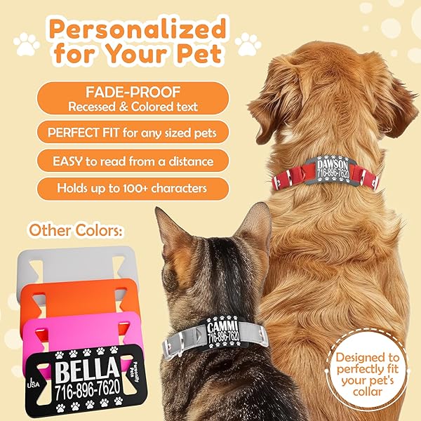Personalized Silicone Dog ID Tags Custom Pet Name Tags for Dogs - Image 6