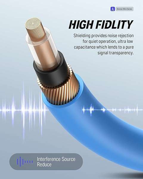 "Donner 6-Inch Guitar Patch Cable 6-Pack - Right Angle TS 1/4" for Optimal Sound Quality" - Image 5