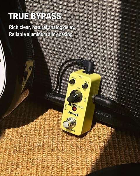 Donner Yellow Fall Analog Delay Pedal for Electric Guitar | True Bypass Mini Effect for Pedal Boards - Image 7