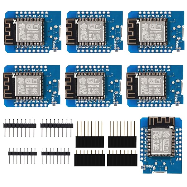 DORHEA DORHEA 7PCS ESP8266 ESP-12F Development Board NodeMcu D1 Mini Module for WiFi Internet Projects Compatible with Arduino