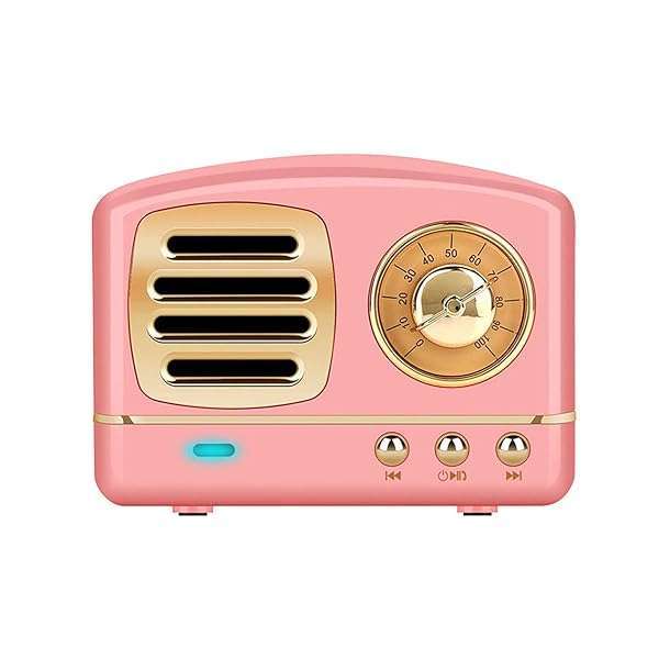 Dosmix Dosmix Portable Bluetooth Speaker: Retro Design, Enhanced Bass, TF Card Slot - Perfect for Travel & Home (Pink)