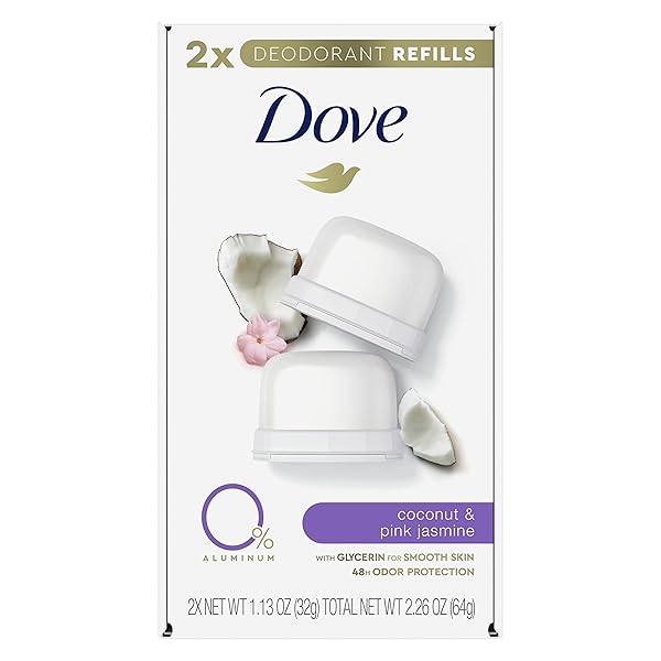 Shop Dove Refillable Deodorant Kit: Coconut & Pink Jasmine, 0% Aluminum, 2 Refills for Women