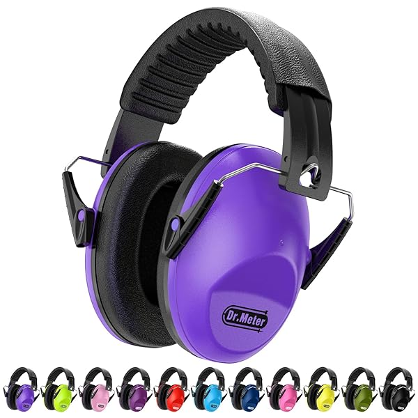 Dr Meter EM100 Kids Ear Muffs Noise Reduction Adjustable Headband for Concerts Fireworks Monster Trucks Purple