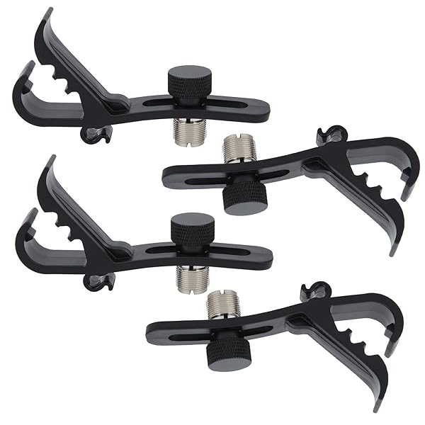 4 Pcs Adjustable Drum Microphone Clips - Shockproof Mounts for Secure Instrument Mic Holding