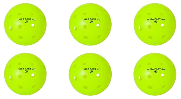 Buy Dura Fast 40 Pickleballs - Neon Outdoor Balls, USAPA Approved, Pack of 6 for Tournament Play