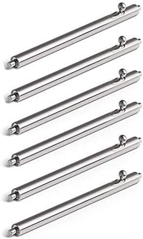 E ECSEM E ECSEM 16MM 18MM 19MM 20MM 22MM 24MM Quick Release Spring Bar Pins, 6 Pack Stainless Steel Watch Band Strap Link Pins (16MM)