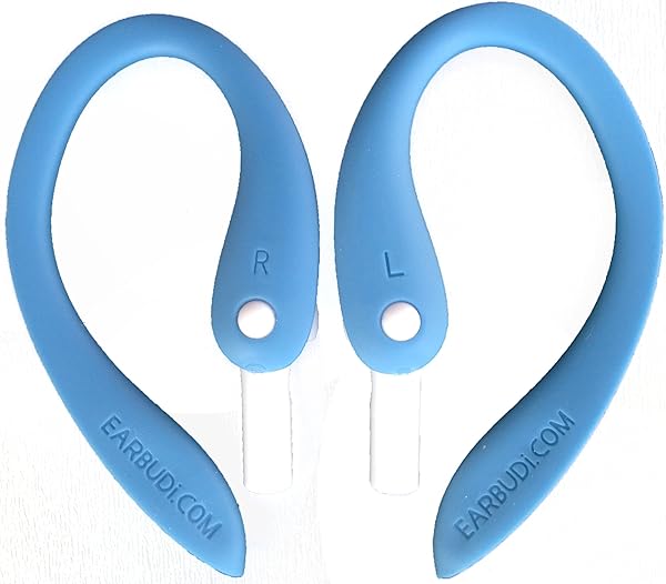 EARBUDi Adjustable EARBUDi Ear Hooks for Wired EarPods - Compatible with Apple EarPods, Blue Rubber Loops