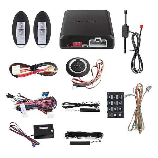 EASYGUARD EC002-NI-NS Smart Key PKE Car Security Alarm System with Keyless Entry Auto Start Stop and Touch Password Backup