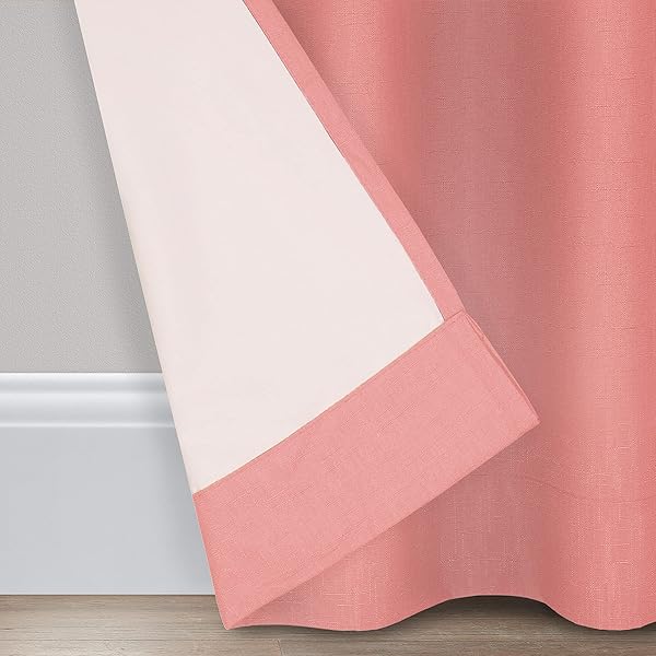 ECLIPSE Kendall Modern Blackout Thermal Rod Pocket Window Curtain 42 X 54 Coral for Bedroom or Living Room - Image 4