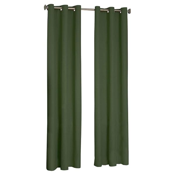 ECLIPSE Microfiber Blackout Thermal Grommet Window Curtain 42x63 for Bedroom in Moss Color